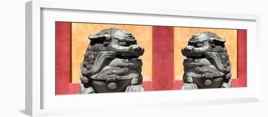 China 10MKm2 Collection - Asian Sculpture with two Lions-Philippe Hugonnard-Framed Photographic Print