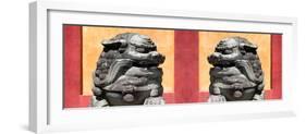 China 10MKm2 Collection - Asian Sculpture with two Lions-Philippe Hugonnard-Framed Photographic Print