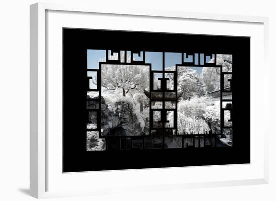 China 10MKm2 Collection - Asian Window - Another Look Series - Temple Lake-Philippe Hugonnard-Framed Photographic Print