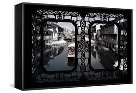 China 10MKm2 Collection - Asian Window - Another Look Series - White Boat-Philippe Hugonnard-Framed Stretched Canvas