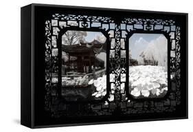 China 10MKm2 Collection - Asian Window - Another Look Series - White Lotus-Philippe Hugonnard-Framed Stretched Canvas