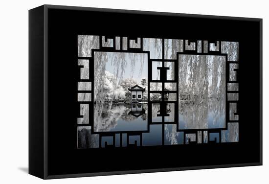 China 10MKm2 Collection - Asian Window - Another Look Series - White Reflections-Philippe Hugonnard-Framed Stretched Canvas