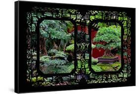 China 10MKm2 Collection - Asian Window - Bonsai Trees-Philippe Hugonnard-Framed Stretched Canvas