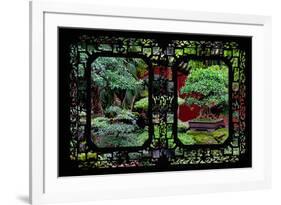 China 10MKm2 Collection - Asian Window - Bonsai Trees-Philippe Hugonnard-Framed Photographic Print