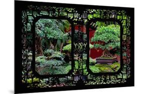 China 10MKm2 Collection - Asian Window - Bonsai Trees-Philippe Hugonnard-Mounted Photographic Print