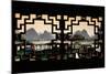 China 10MKm2 Collection - Asian Window - Chinese Boats with Karst Mountains at Sunset-Philippe Hugonnard-Mounted Photographic Print