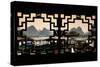 China 10MKm2 Collection - Asian Window - Chinese Boats with Karst Mountains at Sunset-Philippe Hugonnard-Stretched Canvas