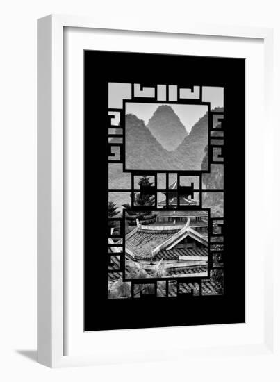China 10MKm2 Collection - Asian Window - Chinese Buddhist Temple with Karst Mountains-Philippe Hugonnard-Framed Photographic Print
