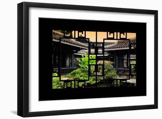 China 10MKm2 Collection - Asian Window - Chinese Buddhist Temple-Philippe Hugonnard-Framed Photographic Print