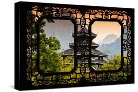 China 10MKm2 Collection - Asian Window - Chinese Buddhist Temple-Philippe Hugonnard-Stretched Canvas