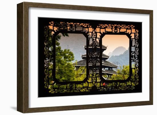 China 10MKm2 Collection - Asian Window - Chinese Buddhist Temple-Philippe Hugonnard-Framed Photographic Print