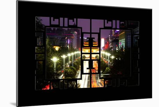 China 10MKm2 Collection - Asian Window - City Night Xi'an-Philippe Hugonnard-Mounted Photographic Print