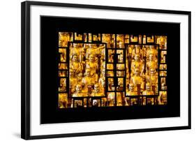 China 10MKm2 Collection - Asian Window - Gold Buddhist Statues in Longhua Temple-Philippe Hugonnard-Framed Photographic Print