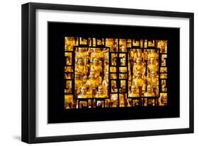 China 10MKm2 Collection - Asian Window - Gold Buddhist Statues in Longhua Temple-Philippe Hugonnard-Framed Photographic Print