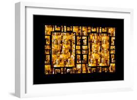 China 10MKm2 Collection - Asian Window - Gold Buddhist Statues in Longhua Temple-Philippe Hugonnard-Framed Photographic Print