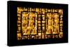 China 10MKm2 Collection - Asian Window - Gold Buddhist Statues in Longhua Temple-Philippe Hugonnard-Stretched Canvas