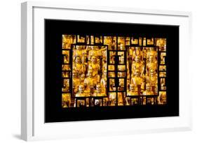 China 10MKm2 Collection - Asian Window - Gold Buddhist Statues in Longhua Temple-Philippe Hugonnard-Framed Photographic Print