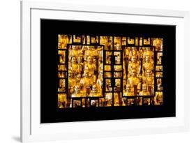 China 10MKm2 Collection - Asian Window - Gold Buddhist Statues in Longhua Temple-Philippe Hugonnard-Framed Photographic Print