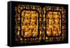 China 10MKm2 Collection - Asian Window - Gold Buddhist Statues in Longhua Temple-Philippe Hugonnard-Framed Stretched Canvas