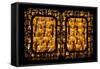 China 10MKm2 Collection - Asian Window - Gold Buddhist Statues in Longhua Temple-Philippe Hugonnard-Framed Stretched Canvas