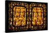 China 10MKm2 Collection - Asian Window - Gold Buddhist Statues in Longhua Temple-Philippe Hugonnard-Stretched Canvas