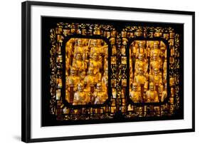 China 10MKm2 Collection - Asian Window - Gold Buddhist Statues in Longhua Temple-Philippe Hugonnard-Framed Photographic Print