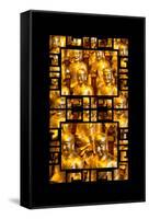 China 10MKm2 Collection - Asian Window - Gold Buddhist Statues in Longhua Temple-Philippe Hugonnard-Framed Stretched Canvas