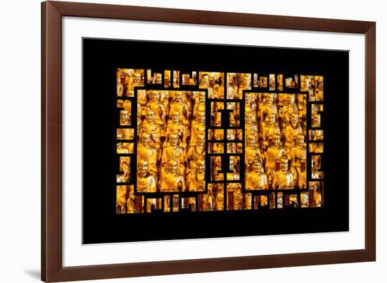 China 10MKm2 Collection - Asian Window - Gold Buddhist Statues in Longhua Temple-Philippe Hugonnard-Framed Photographic Print