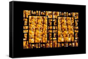 China 10MKm2 Collection - Asian Window - Gold Buddhist Statues in Longhua Temple-Philippe Hugonnard-Framed Stretched Canvas