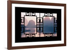 China 10MKm2 Collection - Asian Window - Great View of Yangshuo with Karst Mountains at Sunrise-Philippe Hugonnard-Framed Photographic Print