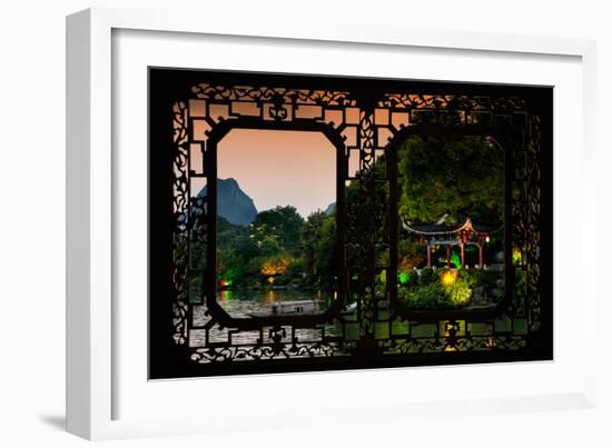 China 10MKm2 Collection - Asian Window - Guilin at night-Philippe Hugonnard-Framed Photographic Print