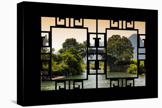 China 10MKm2 Collection - Asian Window - Guilin Yangshuo Bridge-Philippe Hugonnard-Stretched Canvas