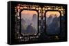 China 10MKm2 Collection - Asian Window - Karst Mountains at Sunset - Yangshuo-Philippe Hugonnard-Framed Stretched Canvas