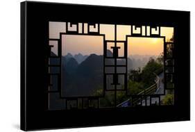 China 10MKm2 Collection - Asian Window - Karst Mountains at Sunset - Yangshuo-Philippe Hugonnard-Framed Stretched Canvas