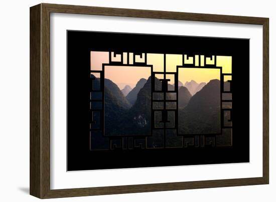 China 10MKm2 Collection - Asian Window - Karst Mountains at Sunset - Yangshuo-Philippe Hugonnard-Framed Photographic Print