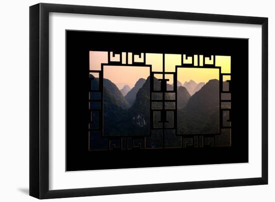 China 10MKm2 Collection - Asian Window - Karst Mountains at Sunset - Yangshuo-Philippe Hugonnard-Framed Photographic Print