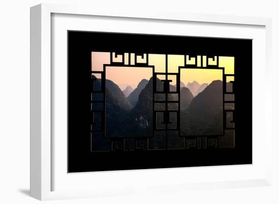 China 10MKm2 Collection - Asian Window - Karst Mountains at Sunset - Yangshuo-Philippe Hugonnard-Framed Photographic Print