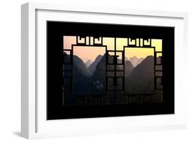 China 10MKm2 Collection - Asian Window - Karst Mountains at Sunset - Yangshuo-Philippe Hugonnard-Framed Photographic Print