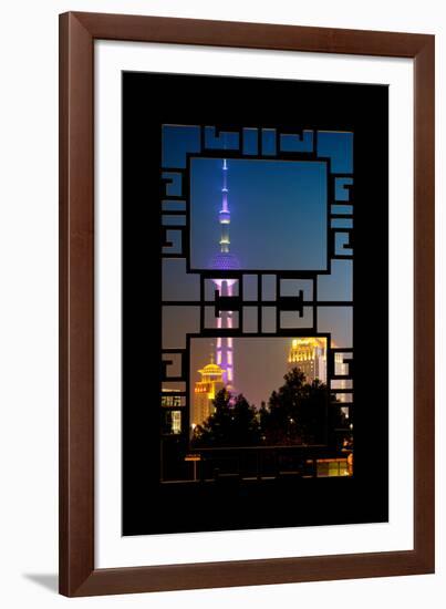 China 10MKm2 Collection - Asian Window - Oriental Pearl Tower at Night - Shanghai-Philippe Hugonnard-Framed Photographic Print