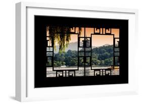 China 10MKm2 Collection - Asian Window - Pagoda at sunset-Philippe Hugonnard-Framed Photographic Print