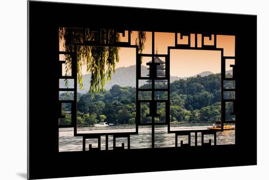 China 10MKm2 Collection - Asian Window - Pagoda at sunset-Philippe Hugonnard-Mounted Photographic Print