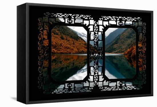 China 10MKm2 Collection - Asian Window - Rhinoceros Lake in Autumn - Jiuzhaigou National Park-Philippe Hugonnard-Framed Stretched Canvas