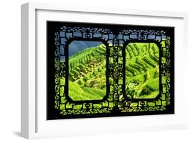 China 10MKm2 Collection - Asian Window - Rice Terraces - Longsheng Ping'an - Guangxi-Philippe Hugonnard-Framed Photographic Print