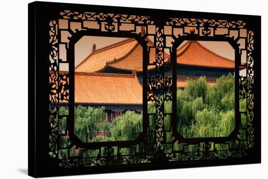 China 10MKm2 Collection - Asian Window - Roofs of Forbidden City at Sunset - Beijing-Philippe Hugonnard-Stretched Canvas