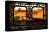 China 10MKm2 Collection - Asian Window - Roofs of Summer Palace at Sunset-Philippe Hugonnard-Stretched Canvas