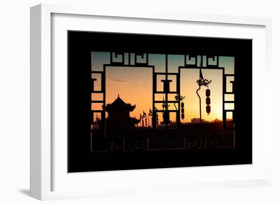 China 10MKm2 Collection - Asian Window - Shadows of the City Walls at sunset - Xi'an-Philippe Hugonnard-Framed Photographic Print