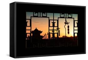 China 10MKm2 Collection - Asian Window - Shadows of the City Walls at sunset - Xi'an-Philippe Hugonnard-Framed Stretched Canvas
