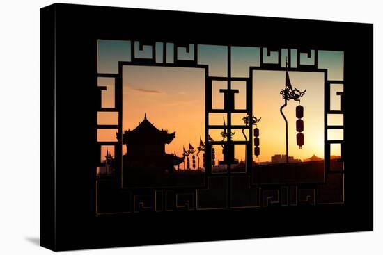 China 10MKm2 Collection - Asian Window - Shadows of the City Walls at sunset - Xi'an-Philippe Hugonnard-Stretched Canvas