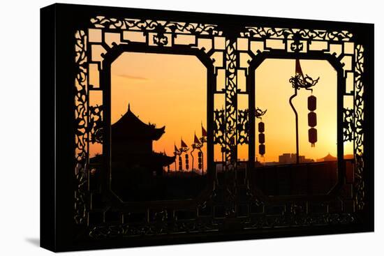 China 10MKm2 Collection - Asian Window - Shadows of the City Walls at sunset - Xi'an-Philippe Hugonnard-Stretched Canvas