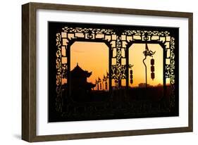 China 10MKm2 Collection - Asian Window - Shadows of the City Walls at sunset - Xi'an-Philippe Hugonnard-Framed Photographic Print